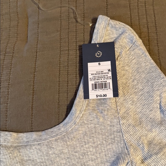 Universal Thread Light Gray Ribbed Crop Top - Picture 2 of 4